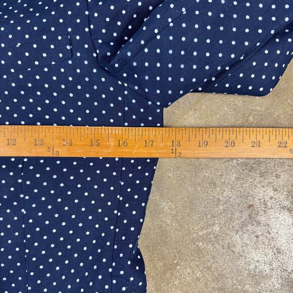 J.Crew Regent Blazer Women’s Size 4 Navy White Polka Dot Linen Jacket - Picture 10 of 12